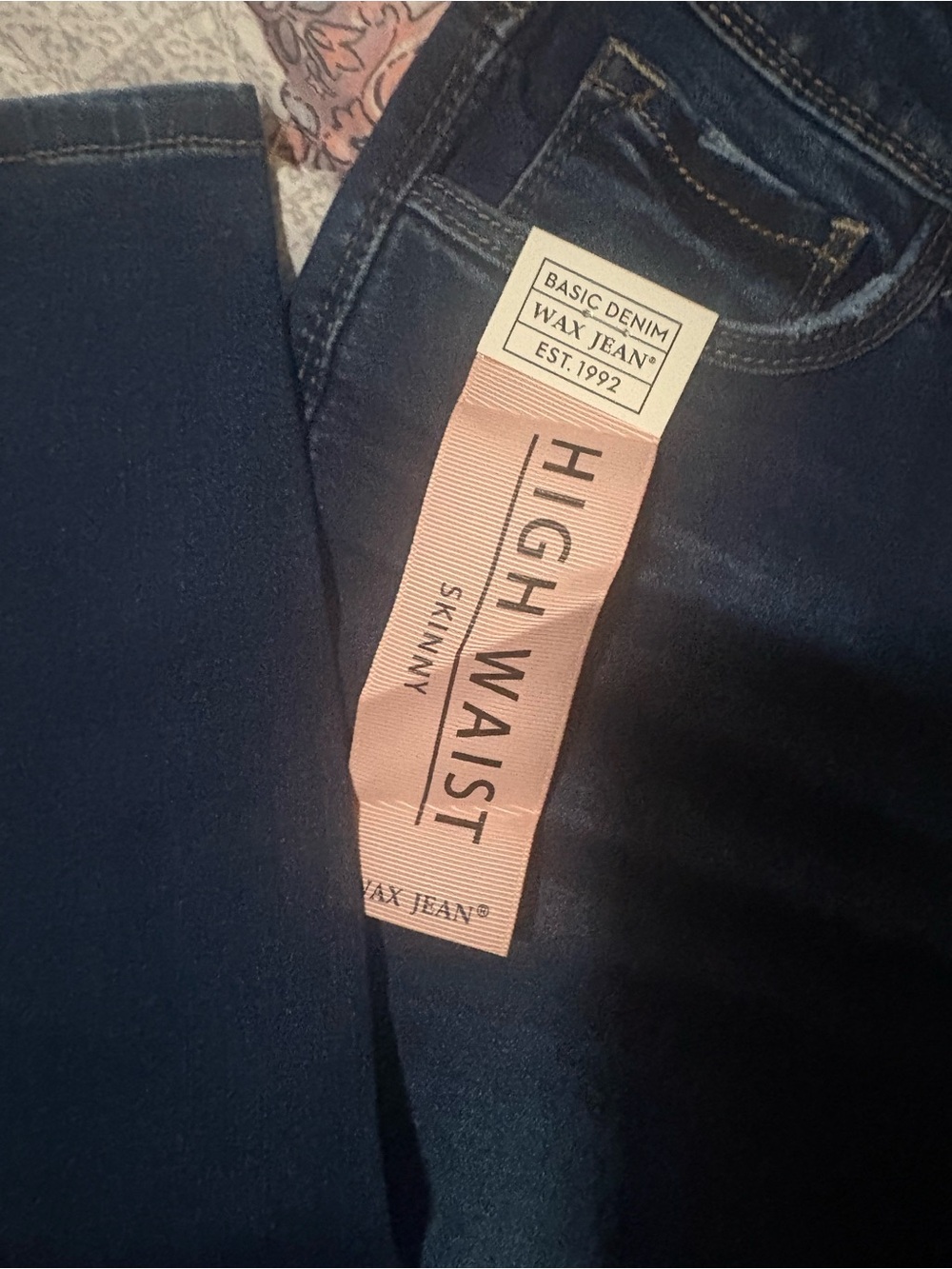 Wax Jean High Waist Skinny Jeans - Dark Blue - Picture 4 of 6